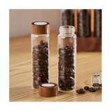 12PCS Storage Tubes Coffee Bean Cellar Wooden Display Stand and Funnel Espresso Accessories