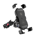 Waterproof Universal Adjustable Stainless Steel Motorcycle Phone Mount Holder Handlebar Rear-View Mirror Mounted 360 Rotation