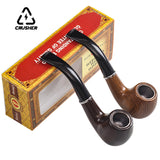 CRUSHER Ebony Resin Smoking Old Style Retro for Men Dry Burning Grass Herb Tobacco Pipe Cigarette Accessories