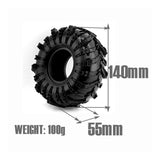 4PCS 140MM 2.2 Rubber Tires Wheel Tyres For 1/10 RC Crawler Car Axial Wraith SCX10 Capra Traxxas TRX4 TRX6 D90