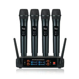 Professional VHF Wireless System 4 Channel Handheld Karaoke Microphone for Home Party Church Event PA TV Speaker New