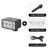 LED Front Rechargeable Light with Horn MTB Bicycle Head Lights Cycg Bike Safety Lamp for Night Riding