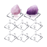8Pcs 2.5Inch 3 Pegs Acrylic Clear Holder Square Display Easel Stands for Coral Mineral Agate