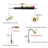 Pressure Washer Wand Car Wash Gun Extension 9 Pack - With 6 Nozzles, 60° & 90°, Curved Rod, 1/4'' Quick Connect