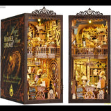 DIY Book Nook Kit - DIY Dollhouse Booknook Kit for Bookshelf Insert Decor Alley. Bookends Model Build Creativity Kit (Magic Pht).
