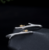 Silver fan bird branch s925 silver bracelet women