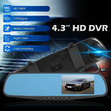 Dual Lens Automobile Data HD 1080P 4.3 Inch Car Recorder 170 Degree Wide Angle Auto Video Camera Motion Detection