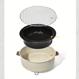 1pc, Stainless Steel Barbecue Stove, Charcoal Non-stick Rotisserie Stove, Household Peripheral Stove, Cooking Tea