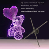 3D Holographic Advertising Machine 2000x720 720 LEDs 4 Leaves Plug and Play Adjustable WiFi 3D Hologram Fan