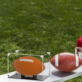 Display Case Acrylic Lid and Black Base Clear Football Boxes with Ball Holder