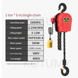 1 Ton Electric Single Chain Hoist Crane Small Lifting Tools 380v 220v
