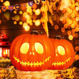 LED Lantern Decor Light Up Pumpkin Plastic Flashing Battery Operated for Halloween Indoor/Outdoor Decorations