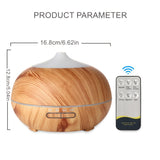 1pc 500ml Wood Grain Aroma Diffuser and Humidifier with Remote Control - Perfect for Home and Office Aromatherapy and Air Purification