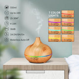1pc Aroma Diffuser Essential Oil Large Room Office 550ml Wood Color USB Charge Essential Oil Diffusers