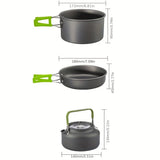 1 Set Camping Outdoor Cookware, Portable Combination Set Pot/ Teapot Combination Set,Backpacking Gear Cooking Equipment