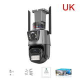 6MP 4K Wifi Camera Dual Lens Security Protection Waterproof Security CCTV Video Surveillance Camera Police Light Alarm IP Camera