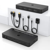 4K 30Hz KVM Switch -Compatible/USB Sharing 4 In 1 Out Switcher Video Display Switch Splitter
