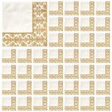 100Pcs Gold Printing Disposable Napkin Tissue Paper (Golden + White)
