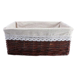 Wicker Basket Kitchen Sorting Basket Washing Clothes Storage Basket for Storage Use Daisy Style 40*30*16cm (Brown)