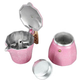 4X Latte Mocha Italian Moka Espresso Cafeteira Percolator Pot Stovetop Coffee Maker 300Ml Pink
