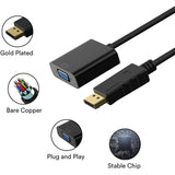 DP Cable 1080P DisplayPort Male to VGA Female Converter Adapter For Projector DTV TV HDVD Laptop