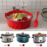 1pc Reusable Cooking Pot Liners, Silicone Slow Cooker Liners, Easy Clean And Leak Proof Cooking Bags, Fit 6 To 8 Quart
