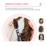 Kemei KM-8021 Detachable Electric Curling Comb 3D Stereo Heated Hot Hair Comb 2 In 1 Massage Scalp Straight Hair Comb