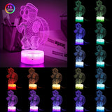1pc Turtle 3D Night Light, 16 Colors, Smart Touch And Remote Control, Dimmable 3D Illusion Lamp