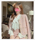 Fragrant Style Temperament  All-match Long-sleeved Short Jacket