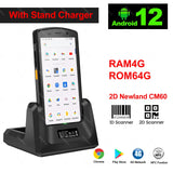 5.7 Inch Android 12 Handheld PDA Terminal Barcode Scanner 1D/2D QR Code 4G WiFi Bluetooth NFC Socket Cradle Charge RAM4G ROM64G