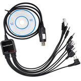8 in 1 Multifunctional USB Programming Cable Compatible for Baofeng Kenwood TYT QYT Motorola Yaesu ICOM Walkie Talkie Car Radio