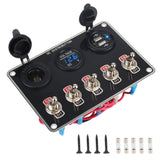 24V 12V Rocker Toggle Switch Panel USB Charger 3.0 ON/Off Control RV Camping Car Boat Accessory Cigar Lighter Adapter Voltmeter