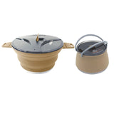 Portable Camping Water Pot Kettle - Heat Resistant, Collapsible, with Handle, Food Grade for Outdoor Fishing, Picnic, Travel