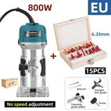 Electric Woodworking Milg Engraving Slotting Trimming hine Wood Trimmer Tool with 15 PCS Router Bits