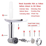 Metal Food Attachment for KitchenAid Stand Mixer,Meat Grinder Accessories Includes Sausage Stuffer Tubes