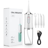 Powerful portable mouthwash, dental spray, 3 modes, USB charging, 4 teeth cleaning nozzles, healthy