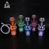 CRUSHER Cute Car Acrylic Hookah Smoking Cup with LED Light Metal Tobacco Bowl Water Pipe Narguile Complete Portable Party