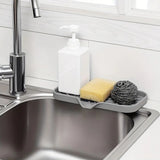 Large silicone holder, sink organizer, disc-shaped sponge drainage tray, soap dispenser, washer, 1 unit