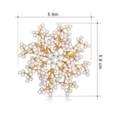 Crystal Solid Color Snowflake Fashion Exquisite Pearl Brooch Women's Jewelry