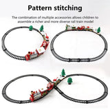 Electric Train Toys Gifts for Kids Railway Cars Racing Tracks With Music Santa Claus Christmas Tree Decoration Trains