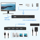 4K 30Hz KVM Switch -Compatible/USB Sharing 4 In 1 Out Switcher Video Display Switch Splitter