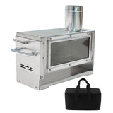Rocket Wood-Burning for Camping Outdoor Fireplace Cooking Stove Microcrystale Pyrex Glass Window