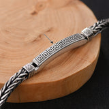 S925 Sterling Silver Six Character True Word Echo Pattern Xiangyun Handwoven Men's Bracelet
