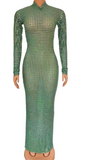 Hot selling temperament long skirt, slim fit, hip wrap, waist cinching, small sparkling diamond for direct sale