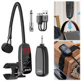 Clip-on Wireless Receiver and Transmitter Musical Instrument Microphone for Clarinet and Flute