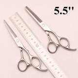 2Pcs 5.5" 6" 6.5" 7.0" 7.5" Hairdressing Scissors Cutting Shears Hair Thinning Pet Cat Dog Grooming Scissors 440C Barbers C1006