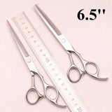 2Pcs 5.5" 6" 6.5" 7.0" 7.5" Hairdressing Scissors Cutting Shears Hair Thinning Pet Cat Dog Grooming Scissors 440C Barbers C1006