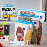 Kitchen Sealer Set Vacuum Bags Food Reusable Packages Freezing with Hand Pump Bag for Sous Vide