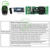 DC12/24V Brush Motor Driver Controller Forward Reverse Module 433Mhz Wireless Remote Control Board overcurren/Blocking Stop 1-8A