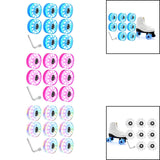 8 Pieces Luminous Wrench Accessories 82A Hardness with Bearings Installed Light up Roller Skate Wheels